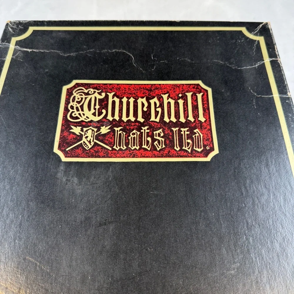 Churchill Hats‎ Ltd Black Hat Box Storage Container Vintage Classic Style
